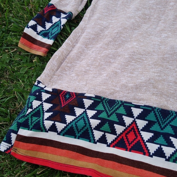 Boho Aztec Bohemian Tribal Print Pattern Design Soft Cozy Tunic Top - Picture 7 of 9